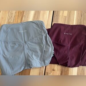 Set of two NVGTN Leggings size Medium (grey & maroon)